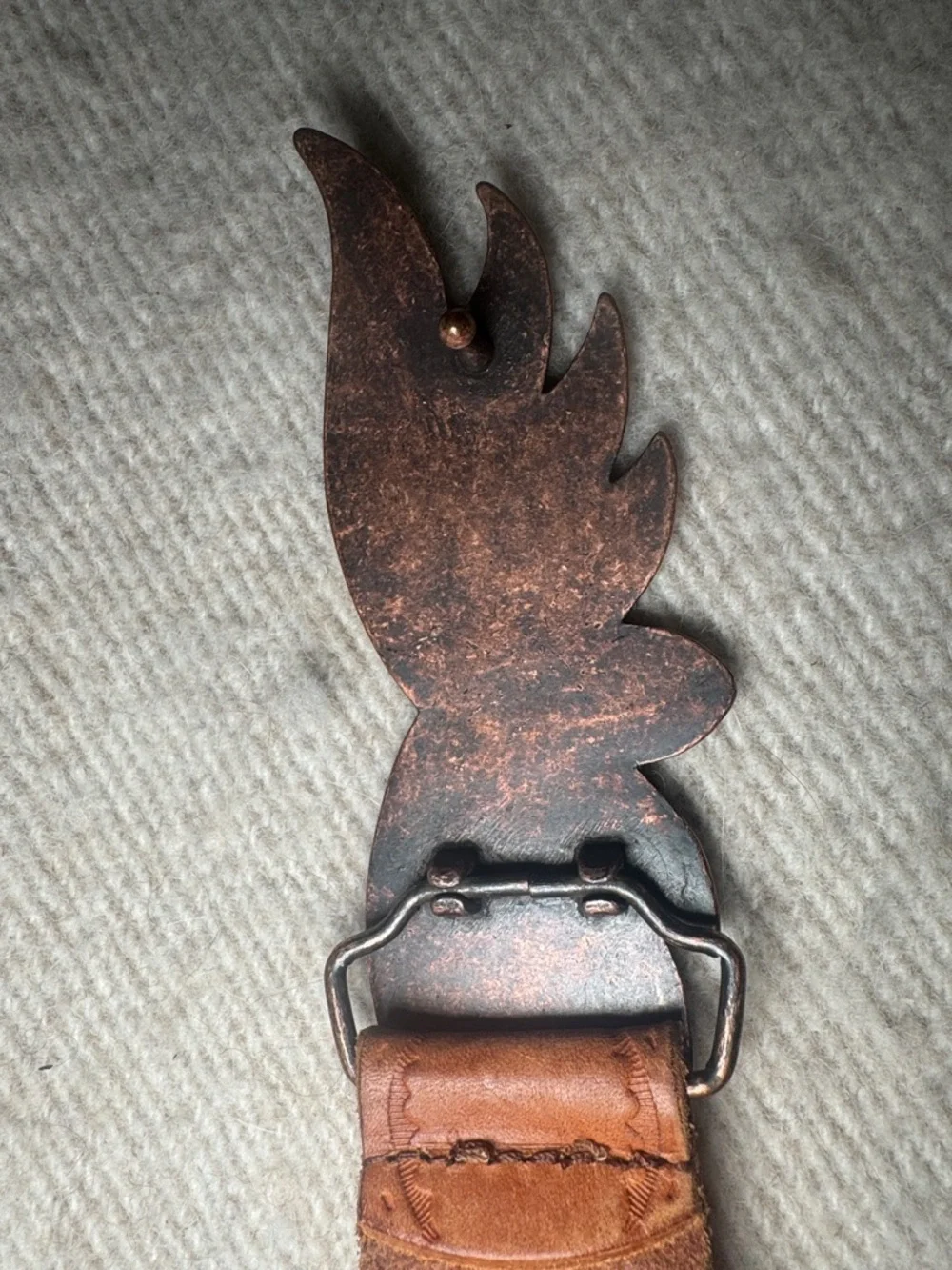 Brown Leather Belt with Turquoise Accent Buckle